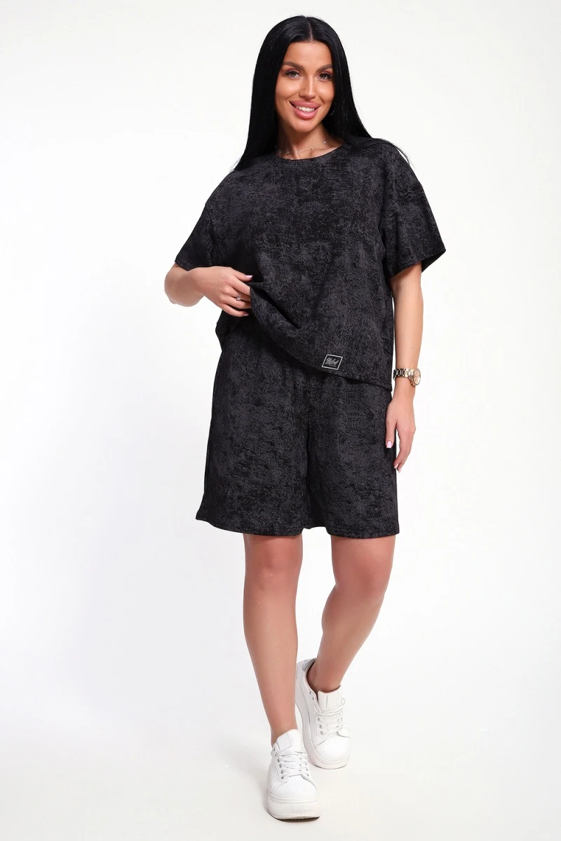Костюм с шортами КЖ-004 (Варенка черная)