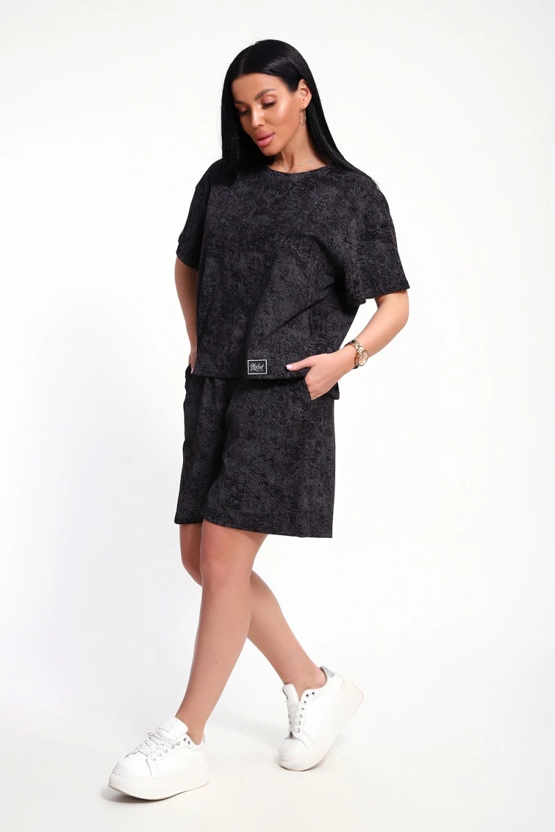 Костюм с шортами КЖ-004 (Варенка черная)