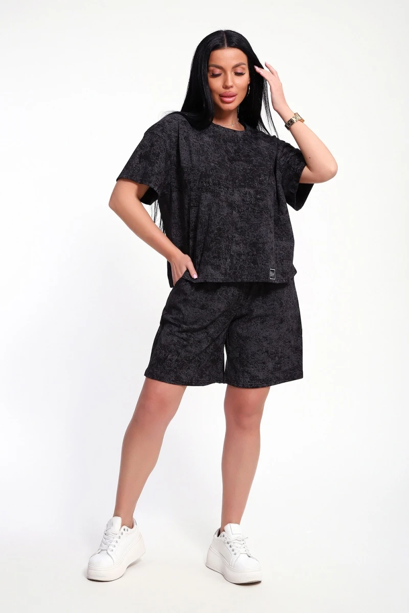 Костюм с шортами КЖ-004 (Варенка черная)