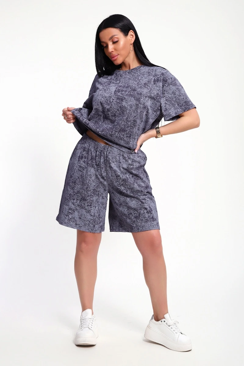 Костюм с шортами КЖ-004 (Варенка антрацит)