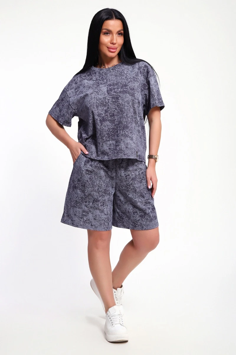 Костюм с шортами КЖ-004 (Варенка антрацит)