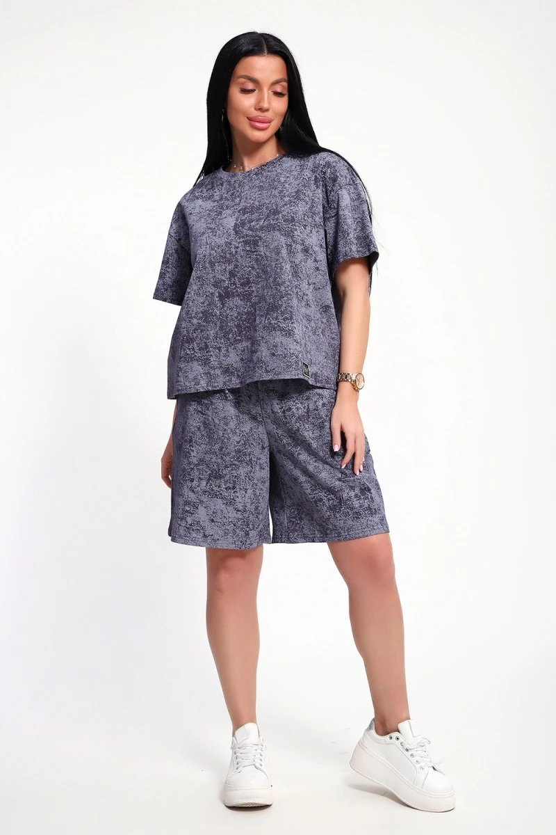 Костюм с шортами КЖ-004 (Варенка антрацит)