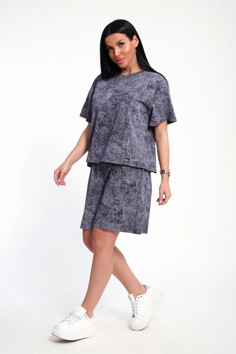 Костюм с шортами КЖ-004 (Варенка антрацит)