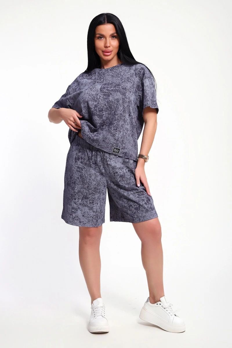 Костюм с шортами КЖ-004 (Варенка антрацит)