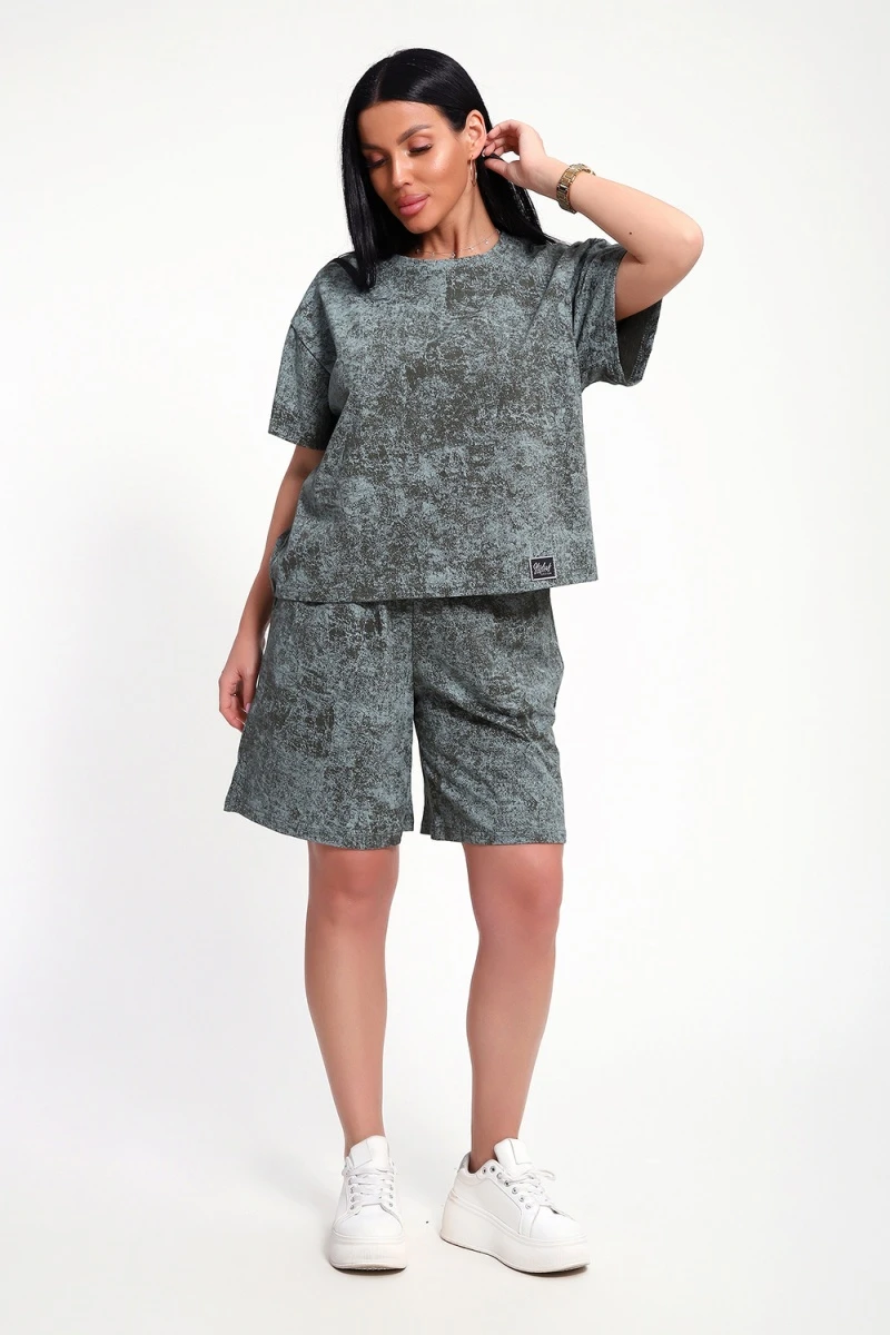 Костюм с шортами КЖ-004 (Варенка зеленая)