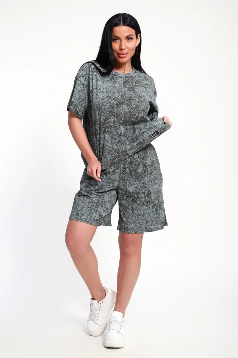 Костюм с шортами КЖ-004 (Варенка зеленая)