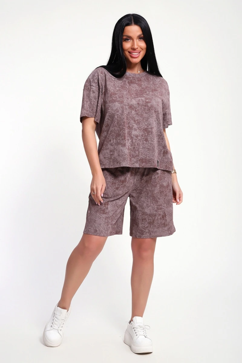 Костюм с шортами КЖ-004 (Варенка коричневая)