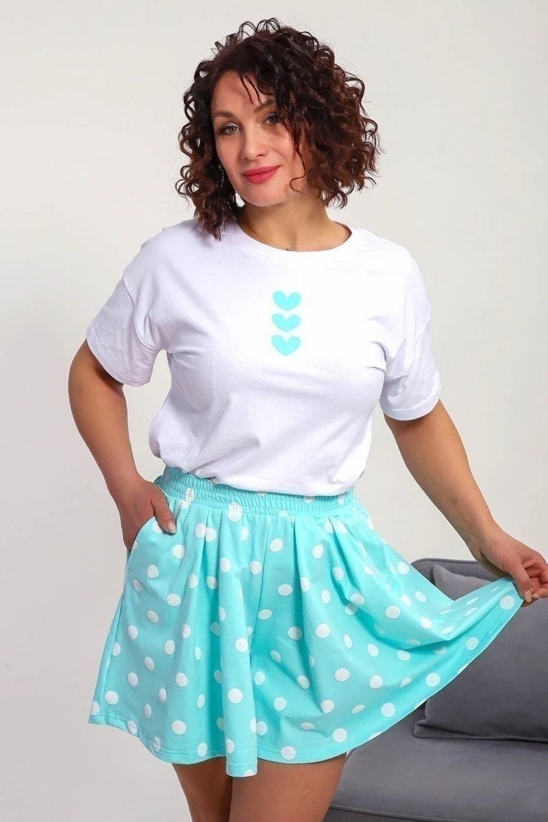 Пижама с шортами 88145 (ментол)