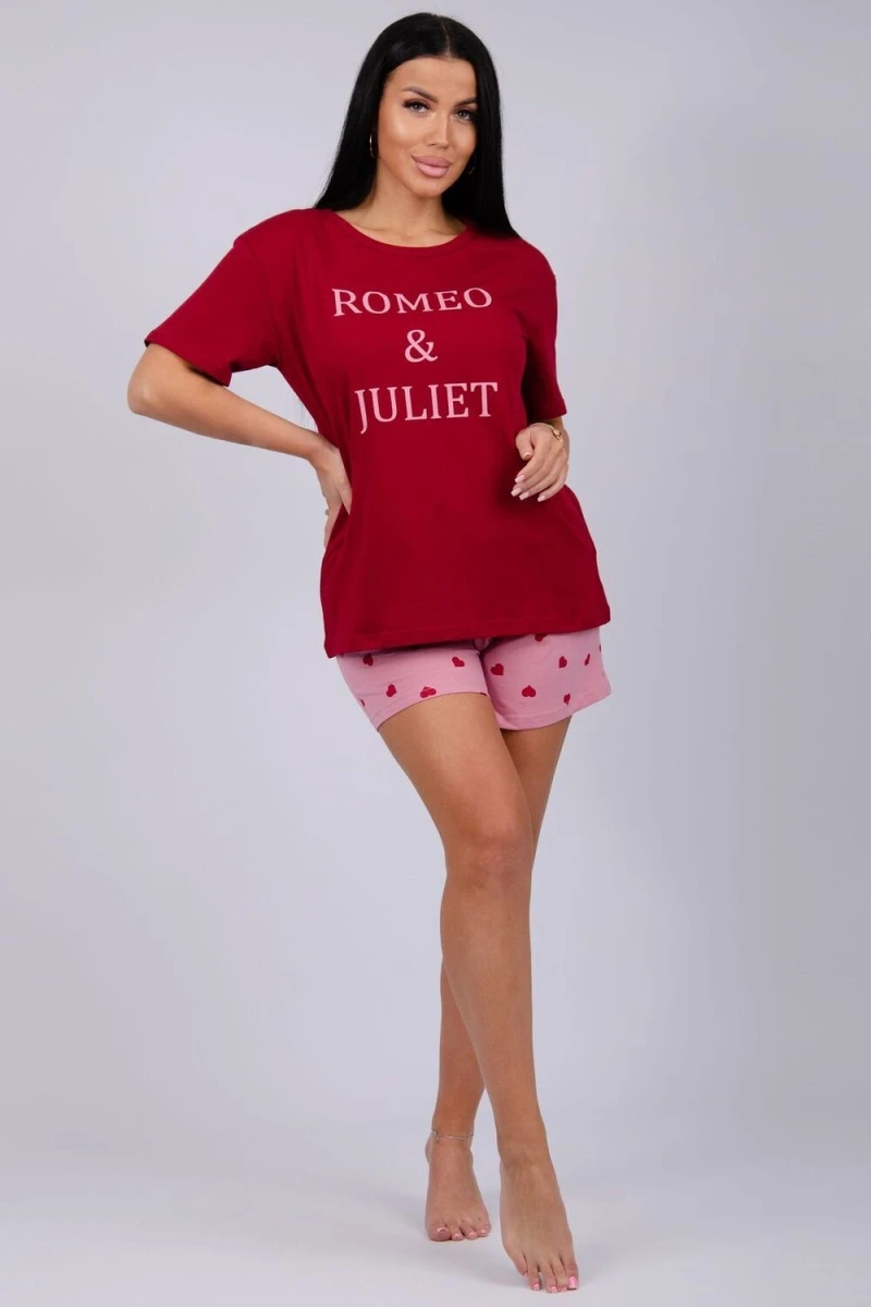 Пижама с шортами Джульетта (бордовый)