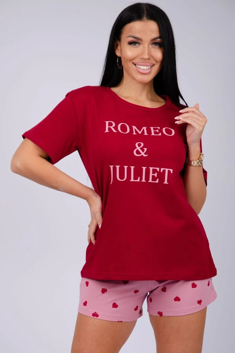 Пижама с шортами Джульетта (бордовый)