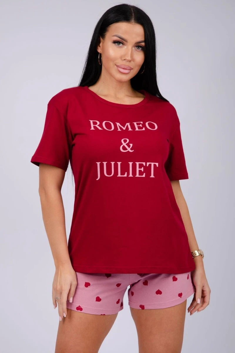 Пижама с шортами Джульетта (бордовый)