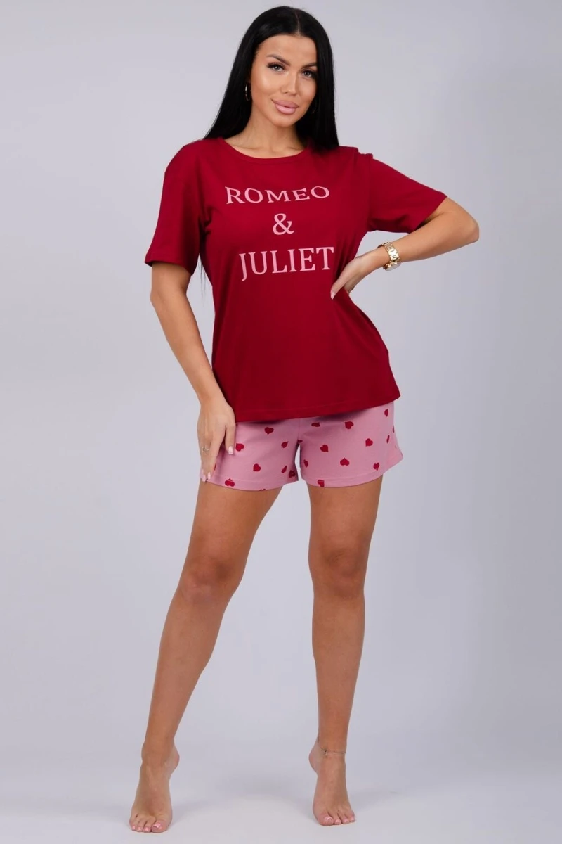 Пижама с шортами Джульетта (бордовый)
