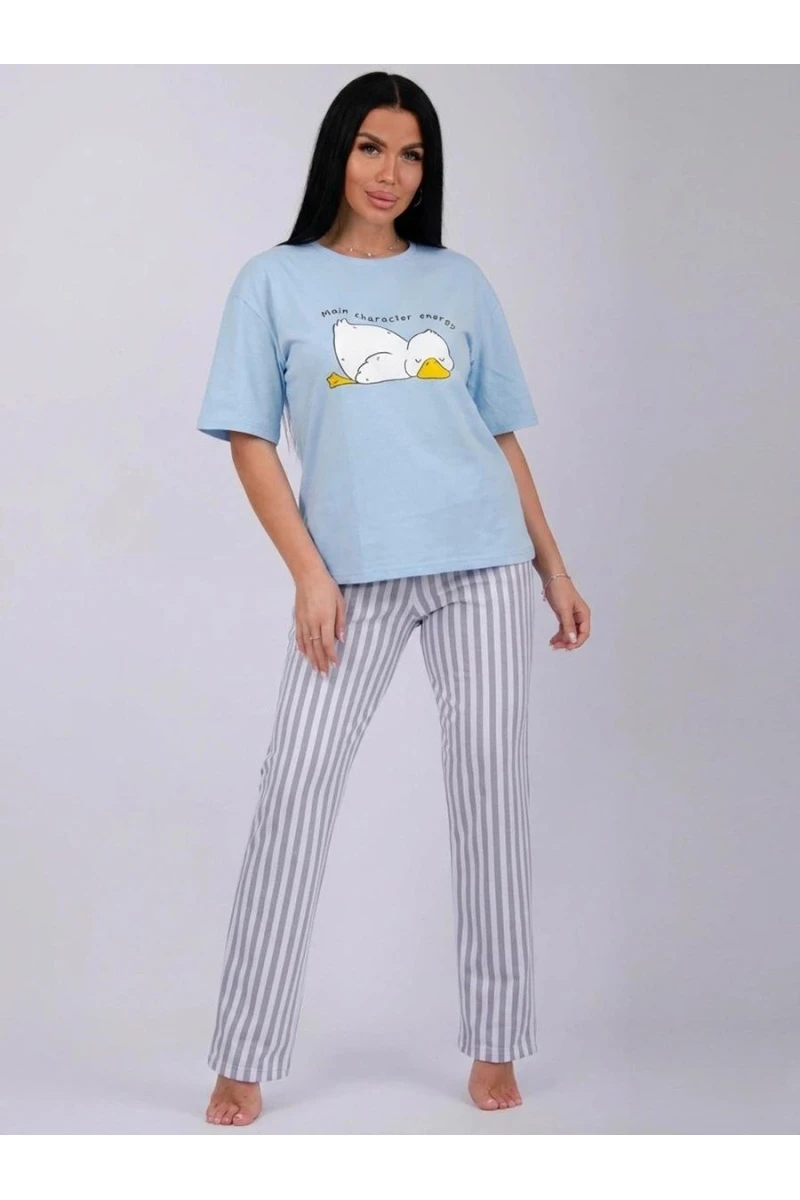Пижама с брюками Утя (голубой)