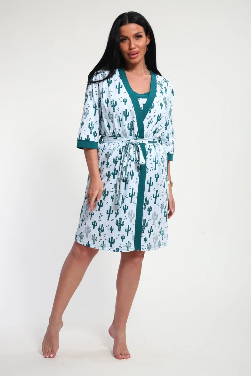 Пеньюар с шортами 24271 (зеленый)