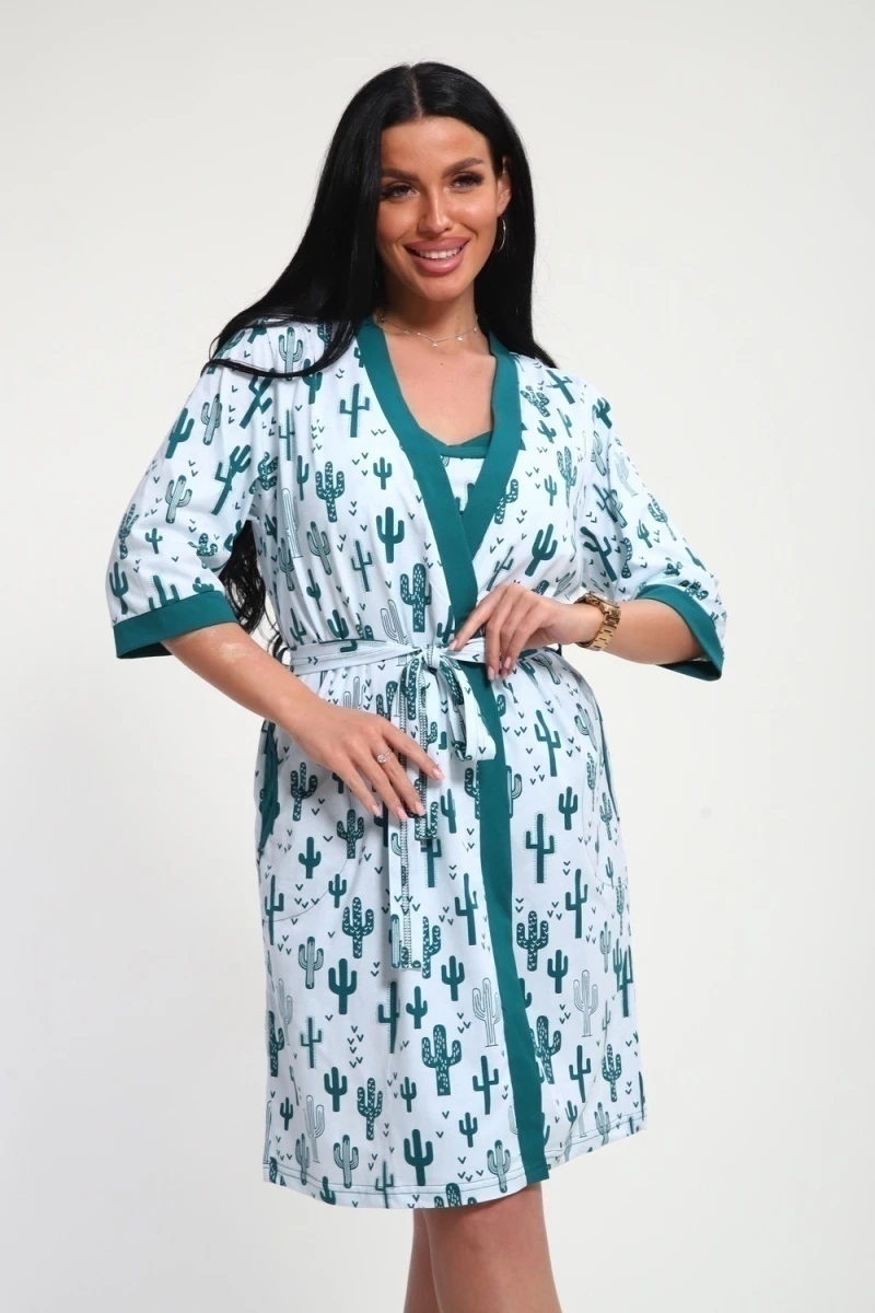 Пеньюар с шортами 24271 (зеленый)