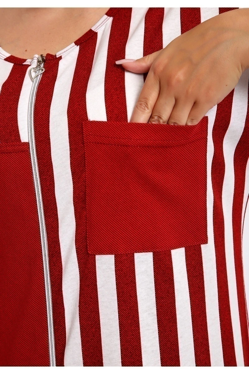 Халат 521 Полоска (красный)