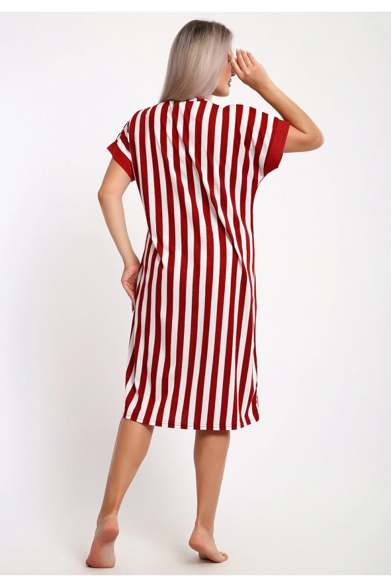 Халат 521 Полоска (красный)