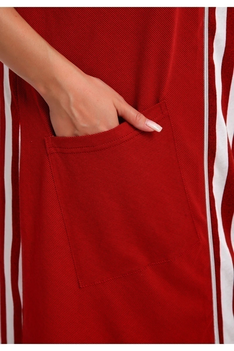 Халат 521 Полоска (красный)