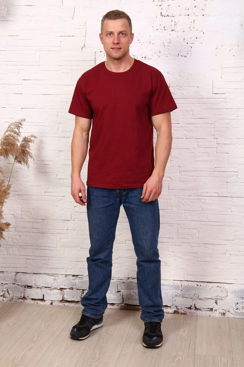 Футболка 1113 однотонная (бордовый)