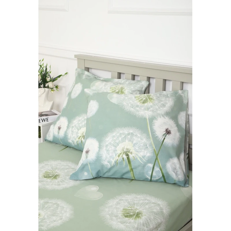 Наволочка бязь ГОСТ Одуванчики (серо-зеленый)