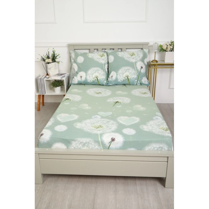 Наволочка бязь ГОСТ Одуванчики (серо-зеленый)