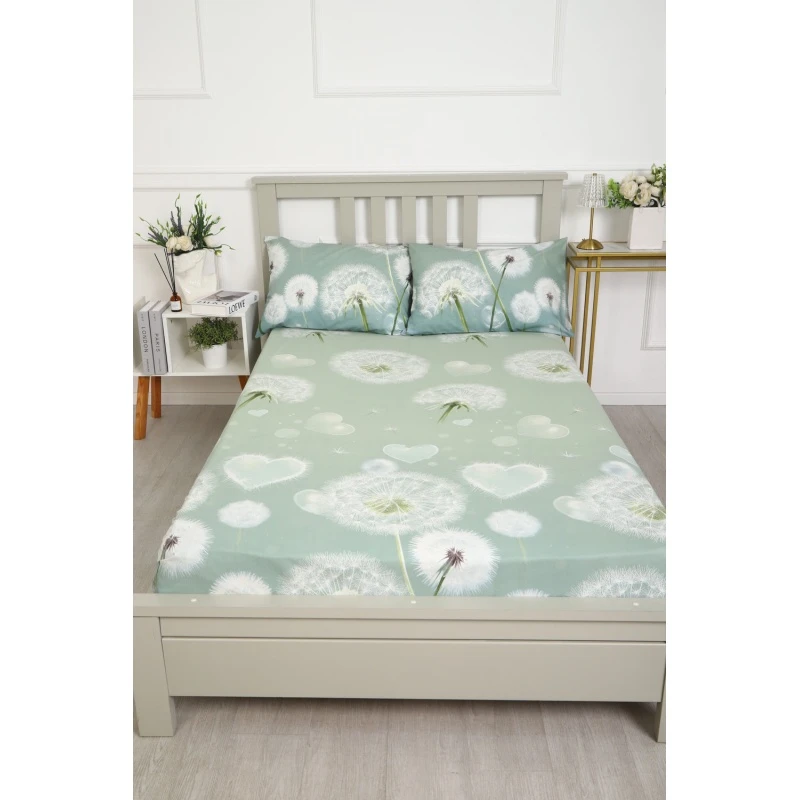 Наволочка бязь ГОСТ Одуванчики (серо-зеленый)