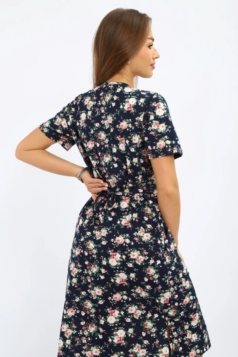 Халат ПХДЖ (синий, розы)