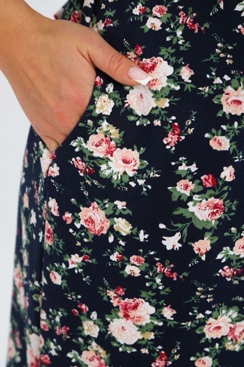 Халат ПХДЖ (синий, розы)