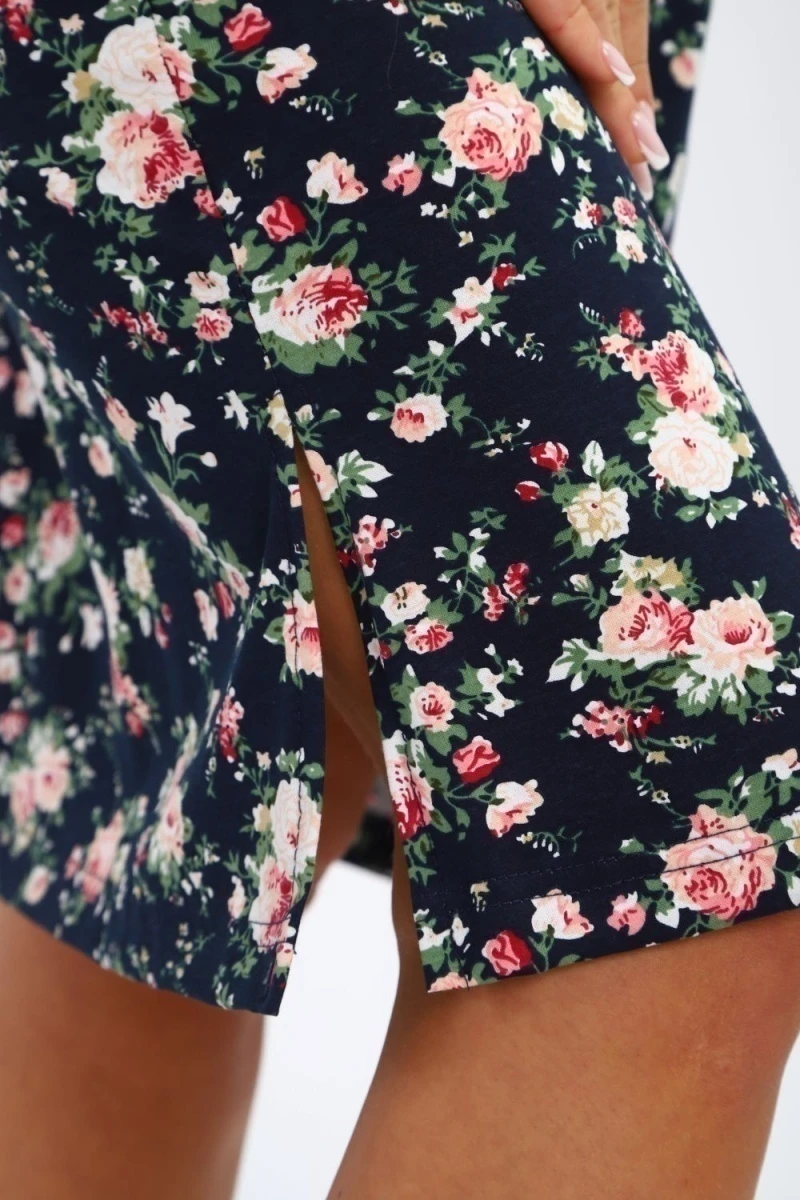 Халат ПХДЖ (синий, розы)