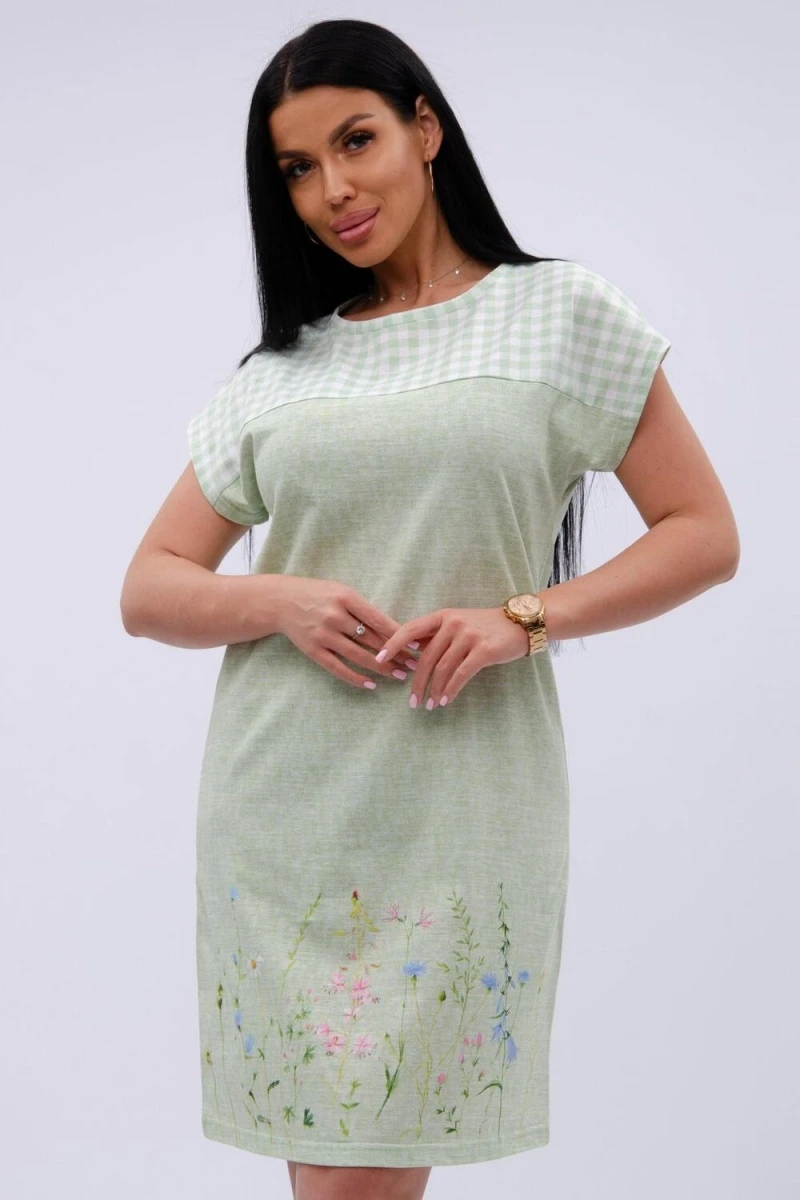 Сорочка Цветы (светло-зеленый)