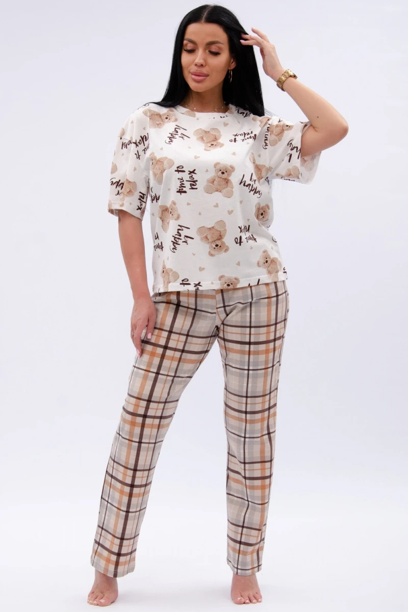 Пижама с брюками Тея (бежевый)