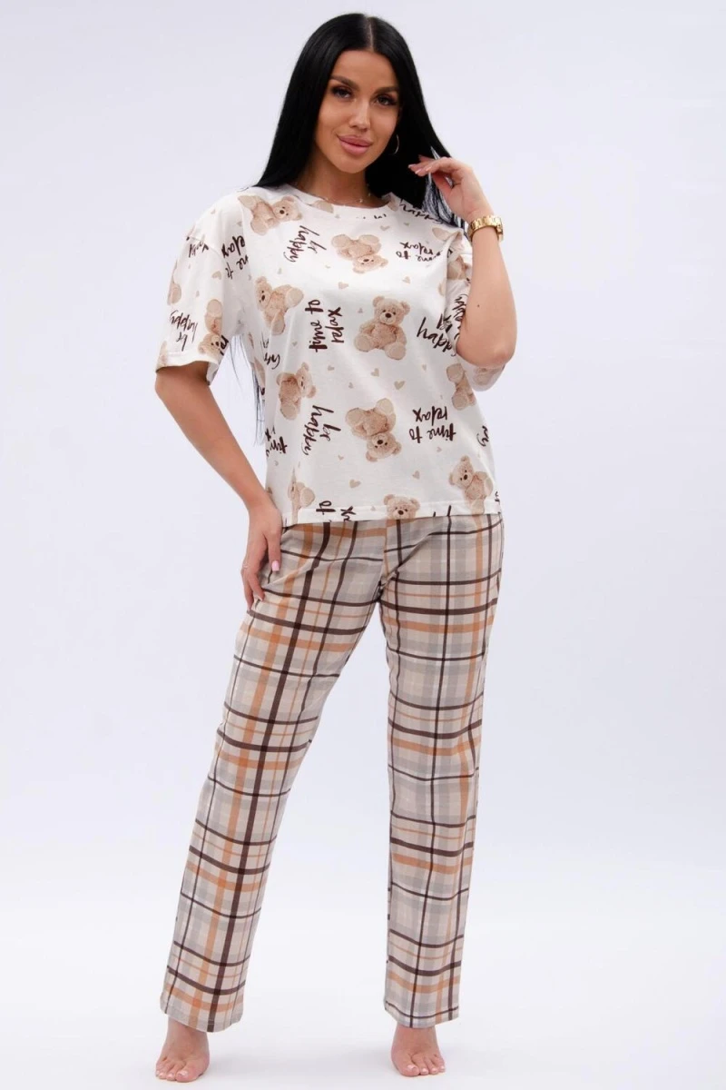 Пижама с брюками Тея (бежевый)