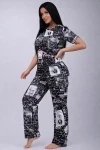 Пижама с брюками 18115 (черно-белые портреты)