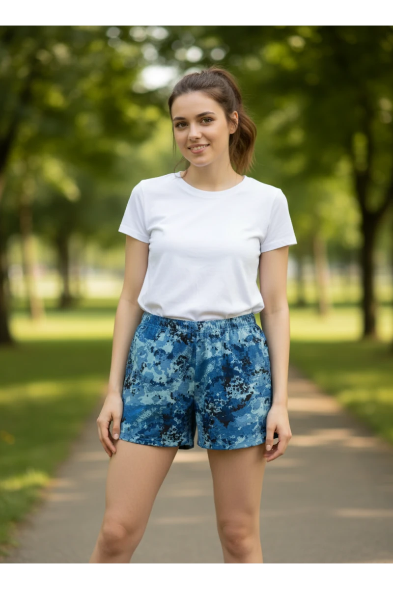Шорты 2-х нитка женские арт. 823 (синий)