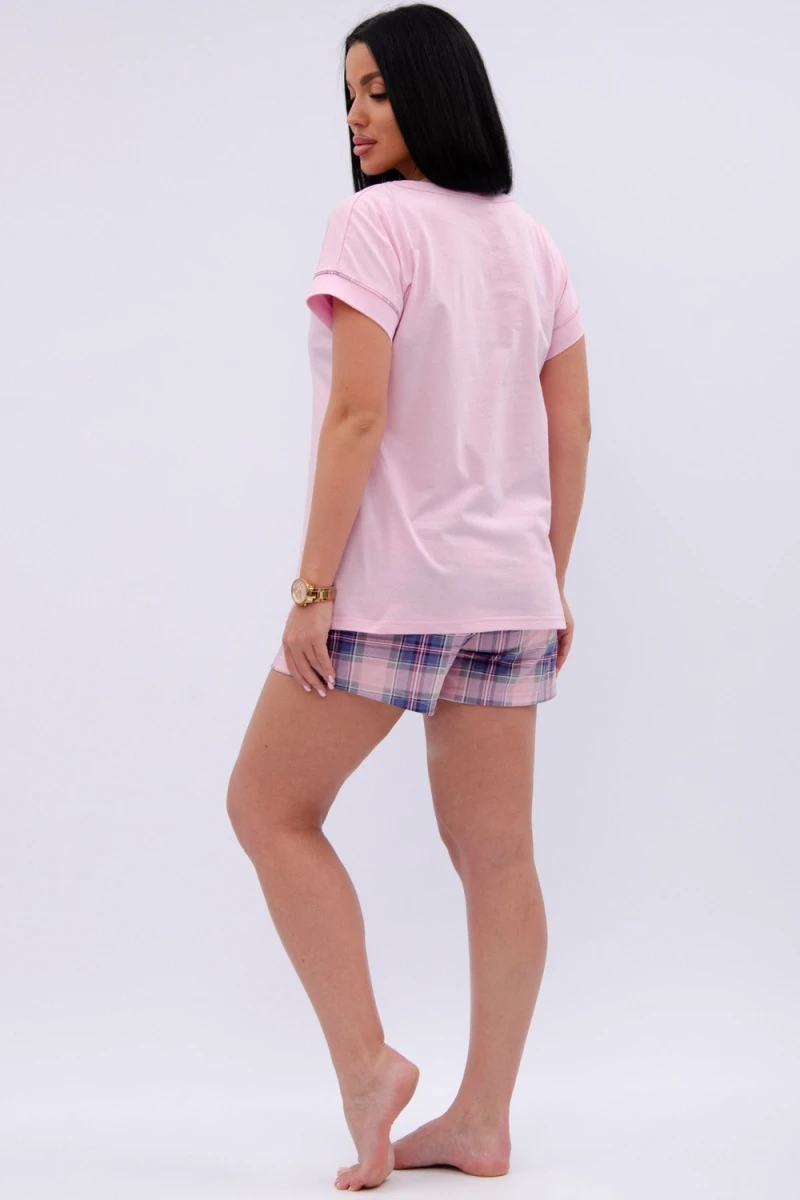 Пижама с шортами Пионы (розовый)