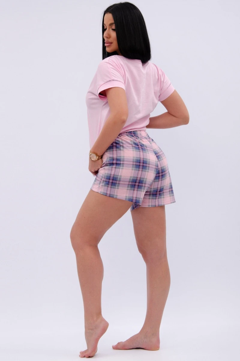 Пижама с шортами Пионы (розовый)