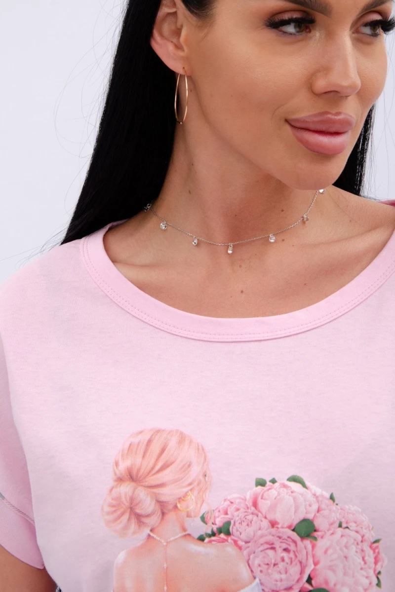 Пижама с шортами Пионы (розовый)