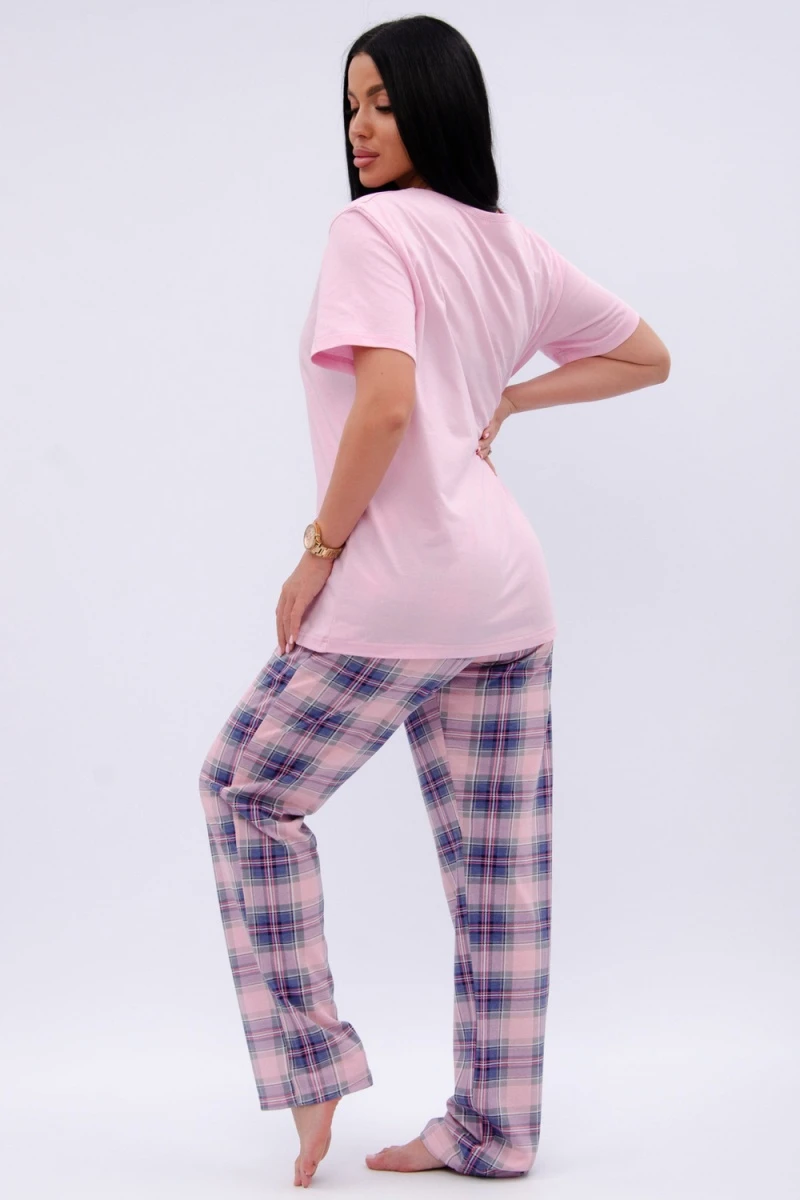 Пижама с брюками Букет (розовый)