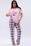 Пижама с брюками Букет (розовый)