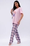 Пижама с брюками Букет (розовый)