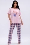 Пижама с брюками Букет (розовый)