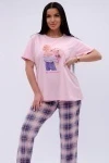 Пижама с брюками Букет (розовый)