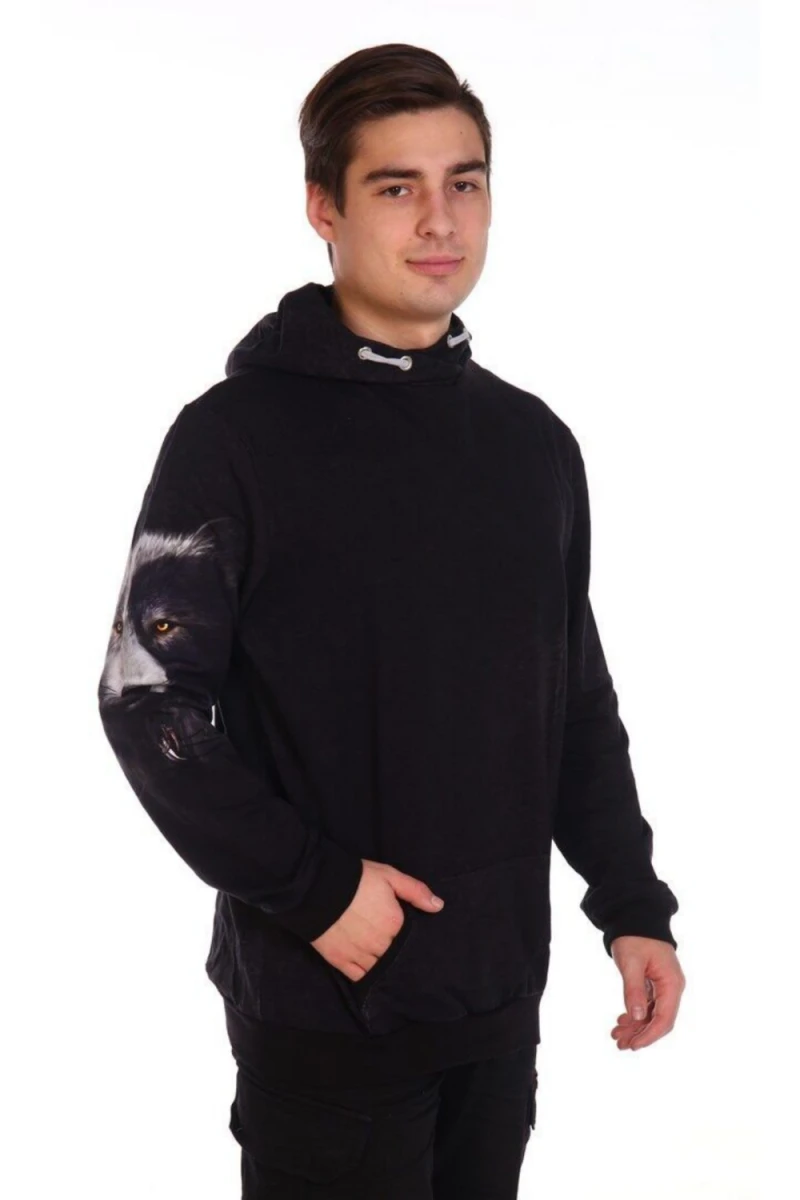 Толстовка 2302 Волк (черный)