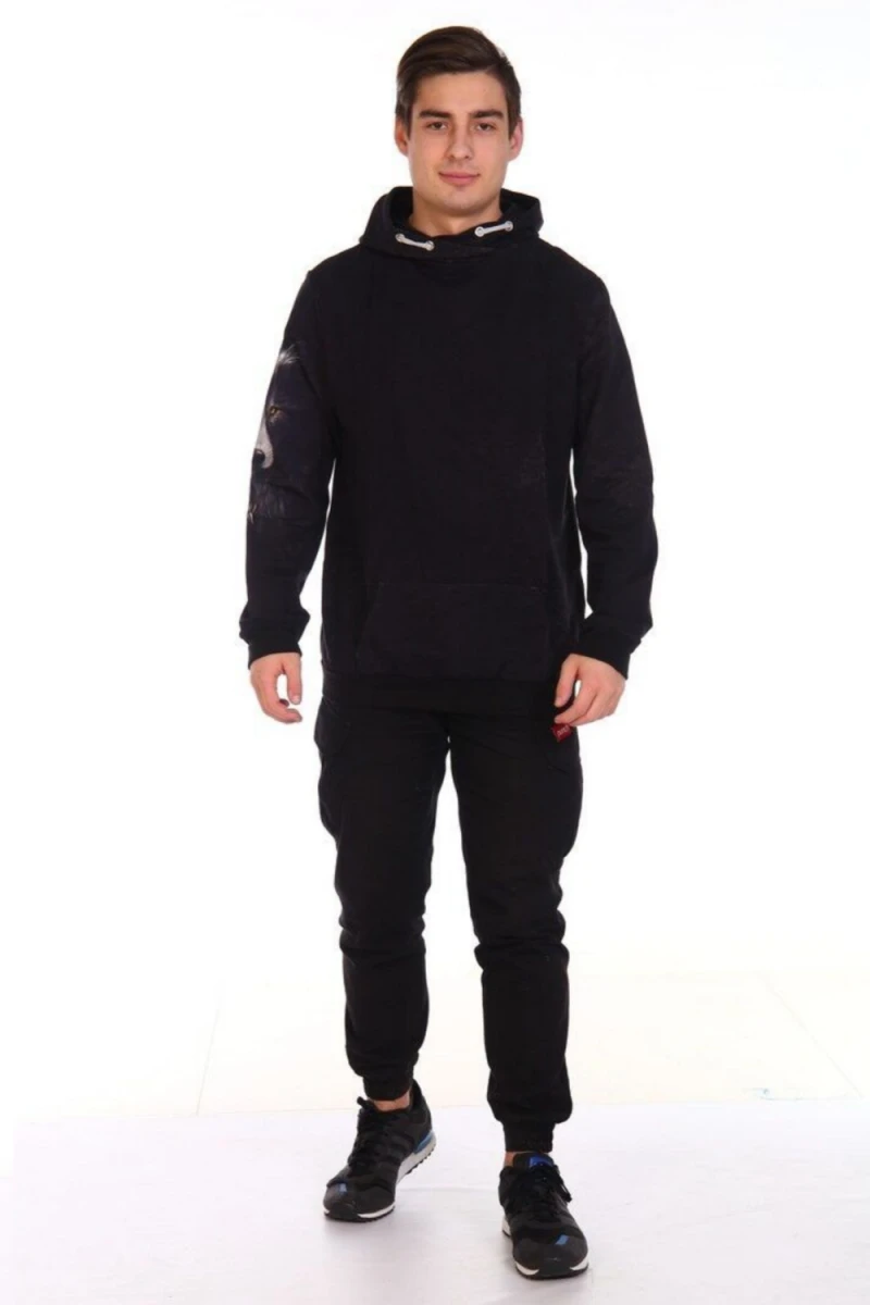 Толстовка 2302 Волк (черный)