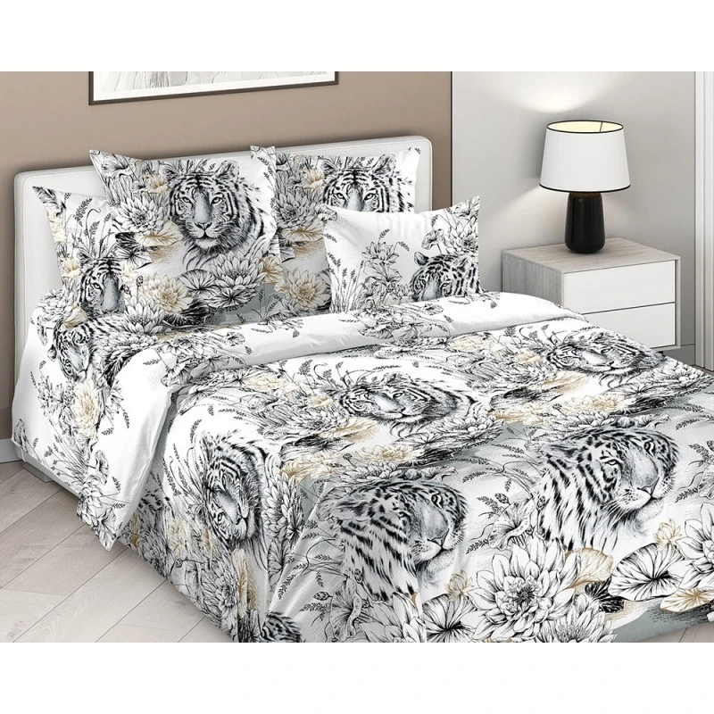 КПБ Белый тигр 1, перкаль (в ассортименте)