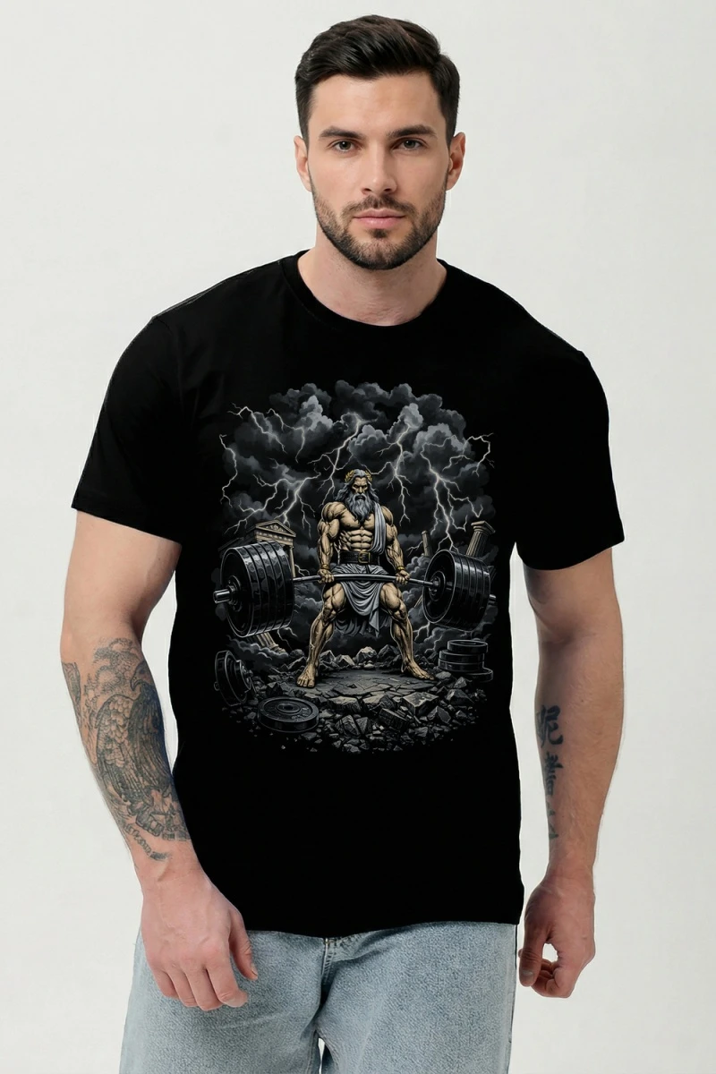 Футболка 8596 (черная+Олимп)