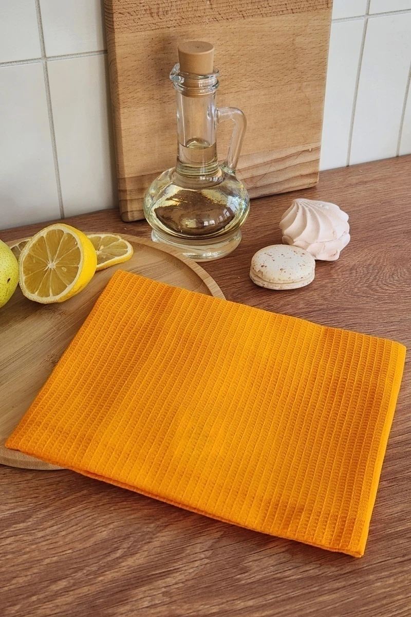 Полотенце вафельн. однотон.  60*45 150г/м2 пакет ТТ (апельсин)