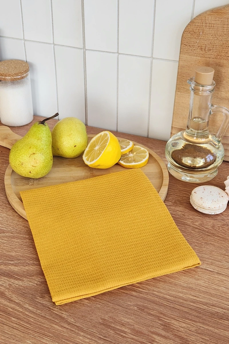 Полотенце вафельн. однотон.  60*45 150г/м2 пакет ТТ (горчичный)