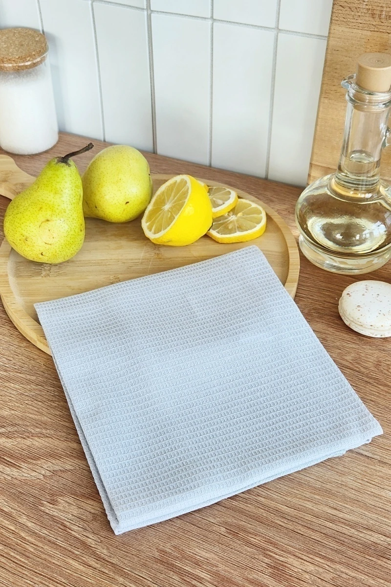 Полотенце вафельн. однотон.  60*45 150г/м2 пакет ТТ (серый)