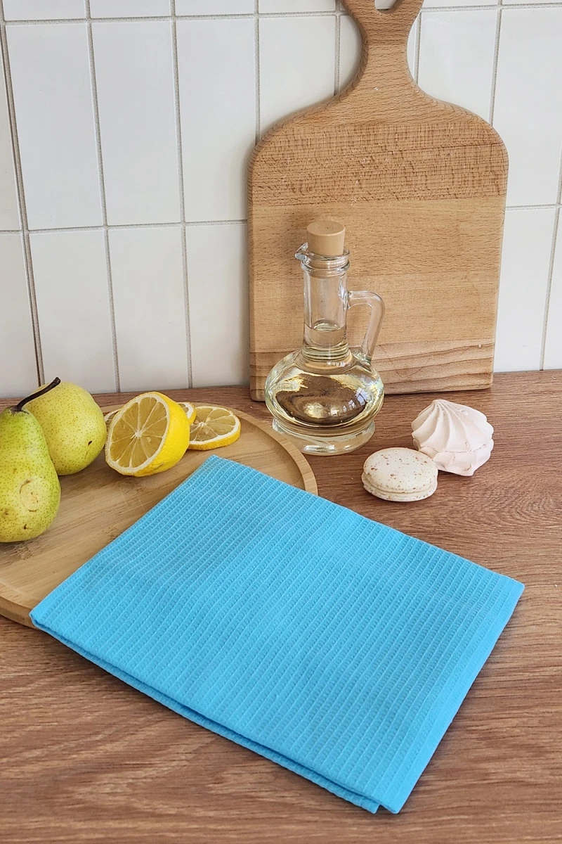 Полотенце вафельн. однотон.  60*45 150г/м2 пакет ТТ (небесный)